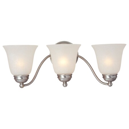 Maxim Three Light Satin Nickel Ice Glass Vanity 2122ICSN